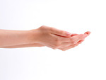 Free Stock Photo: A pair of open hands isolated on a white background