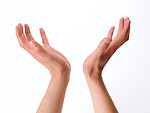 Free Stock Photo: A pair of hands isolated on a white background