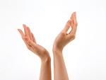 Free Stock Photo: A pair of hands isolated on a white background