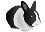 Free Stock Photo: Illustration of a black and white rabbit