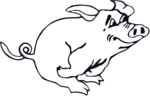 Free Stock Photo: Illustration of a running cartoon pig