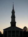 Free Stock Photo: A church silhouette during sunset