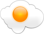 Free Stock Photo: Illustration of a fried egg sunny side up