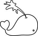 Free Stock Photo: Illustration of the outline of a whale with a heart shaped tail