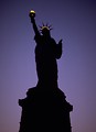 Free Stock Photo: Silhouette of the Statue of Liberty monument at night