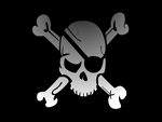 Free Stock Photo: Illustration of a pirate flag with skull and crossbones