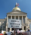 Free Stock Photo: Protestors with signs at the 2010 Atlanta tax day tea party in Atlanta, Georgia