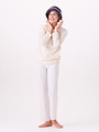 Free Stock Photo: A beautiful brunette in casual clothing with a hat isolated on a white background