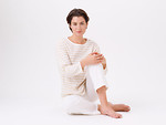 Free Stock Photo: A beautiful brunette in casual clothing isolated on a white background