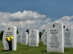 Free Stock Photo: Close-up of gravestones in a field at the Georgia National Cemetery