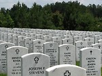 Free Stock Photo: Gravestones in a row at the Georgia National Cemetery
