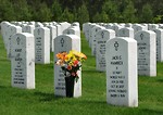 Free Stock Photo: Gravestones with flowers at the Georgia National Cemetery