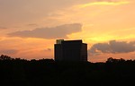 Free Stock Photo: Silhouette of a building during sunset