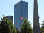 Free Stock Photo: British flag in front of some buildings