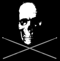 Free Stock Photo: Illustration of a skull and crossed drumsticks