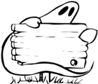 Free Stock Photo: Illustration of a ghost behind a blank sign