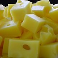 Free Stock Photo: Cubes of Swiss cheese