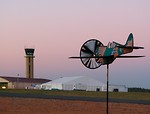 Free Stock Photo: An air traffic control tower at a small airport during sunset