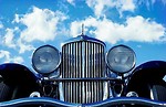 Free Stock Photo: Closeup of a blue antique car