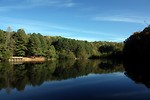 Free Stock Photo: An autumn landscape of trees by a lake