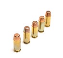 Free Stock Photo: A line of bullets isolated on a white background