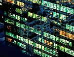 Free Stock Photo: Office building windows at night