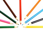 Free Stock Photo: Colored pencils isolated on a white background