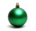 Free Stock Photo: A green Christmas ornament isolated on a white background
