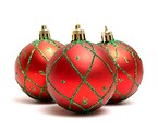 Free Stock Photo: A red Christmas ornaments isolated on a white background.