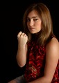 Free Stock Photo: A cute young girl looking angry and making a fist