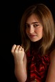 Free Stock Photo: A cute young girl looking angry and making a fist
