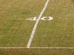 Free Stock Photo: 40 yard line on a football field