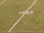 Free Stock Photo: 50 yard line on a football field
