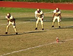 Free Stock Photo: Middle school football players preparing to kick off