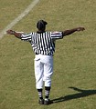 Free Stock Photo: A football referee on a field making an incomplete pass signal