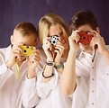 Free Stock Photo: Group of teens with cameras