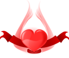 Free Stock Photo: Illustration of a red heart with wings and a banner