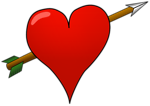 Free Stock Photo: Illustration of a red heart with an arrow
