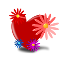 Free Stock Photo: Illustration of a red heart with flowers