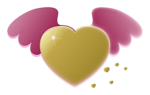 Free Stock Photo: Illustration of a gold heart with wings