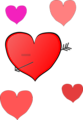 Free Stock Photo: Illustration of red and pink hearts