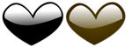 Free Stock Photo: Illustration of black and brown hearts