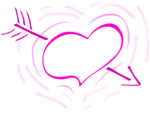 Free Stock Photo: Illustration of a pink heart with an arrow