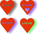 Free Stock Photo: Illustration of red hearts with love text