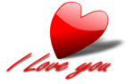 Free Stock Photo: Illustration of a red heart and I love you text