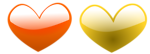 Free Stock Photo: Illustration of orange and yellow hearts
