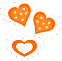 Free Stock Photo: Illustration of orange hearts