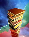 Free Stock Photo: A stack of colored books