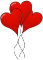 Free Stock Photo: Illustration of red heart shaped balloons