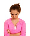 Free Stock Photo: A cute young girl looking very angry and upset